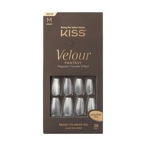 Kiss Velour Fantasy Magnetic Powder Effect Gel Nails - Silver